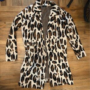 Tahari Animal Print Knit Cardigan